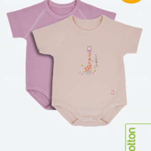 J Bimbi Bi-Pack Body 0-36m Bio Cotone 4stagioni Lavanda+ Giraffa