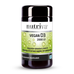 Nutriva Vegan D3 2000UI Integratore Vitamina D Compresse Masticabili